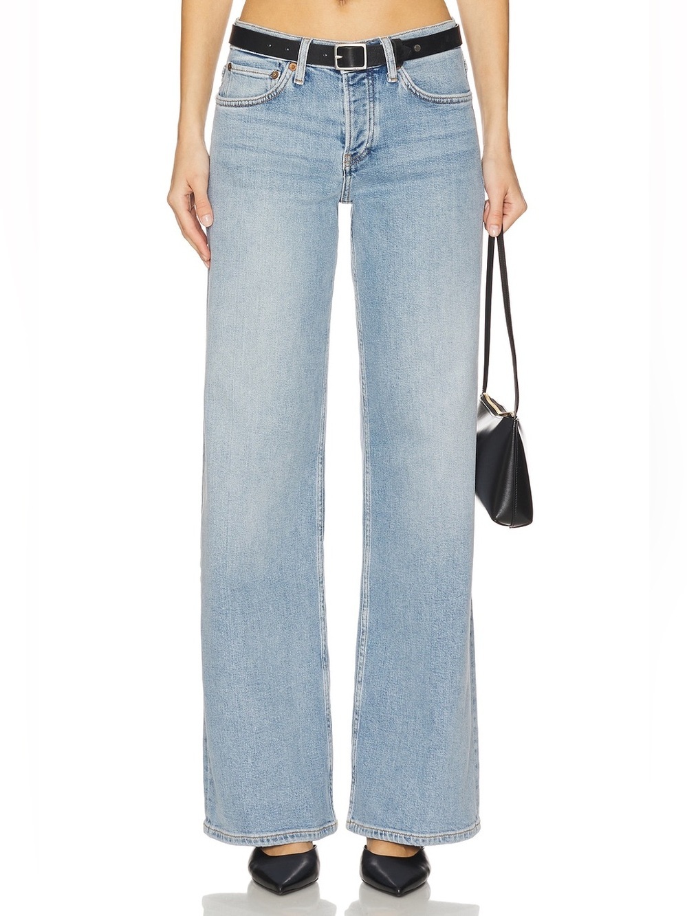 RE/DONE Mid Rise Wide Leg Light Wash Jeans - Light Blue (J1)